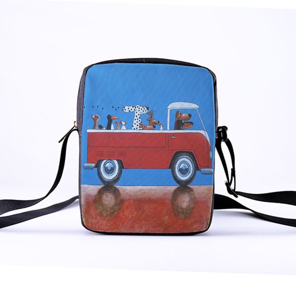 

crazy 3d doges car men messenger bags children kids small cross body bag for boys women designer shoulder flap bag
