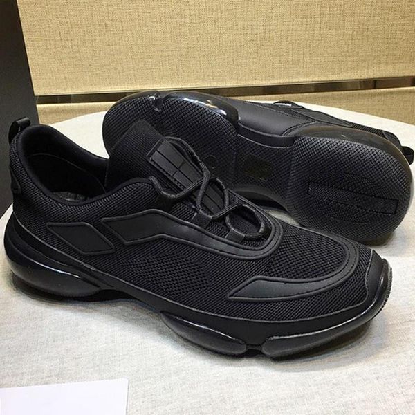 

knit fabric cloudbust sneakers mens shoes autumn and winter breathable luxury sneakers plus size low vintage men shoes, Black
