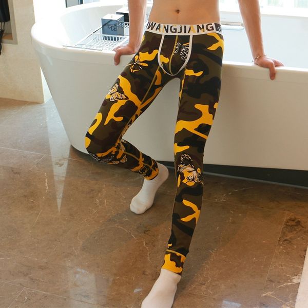 

mesh cotton printed slim breathable thin autumn men's trendy youth leggings warm tight pants tight pants warm, Black;brown