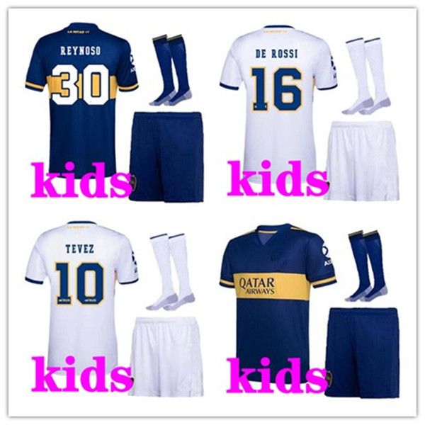 

kids 2020 2021 football kits boca juniors soccer jersey home away 20 21 boca juniors perez de rossi tevez pavon kids footbal kits, Black