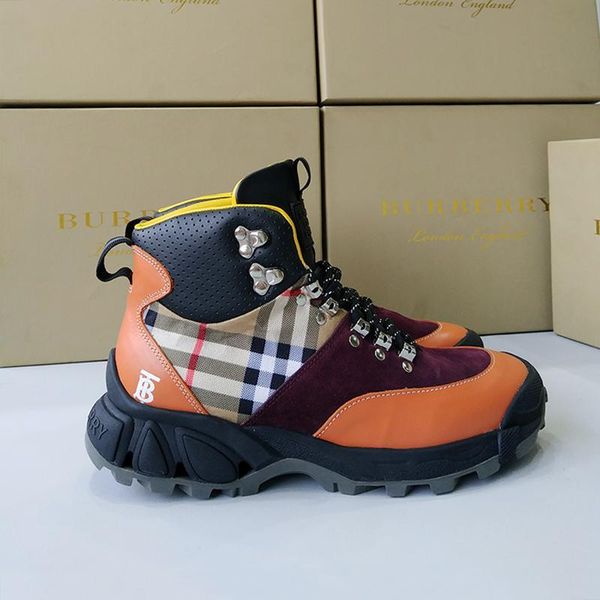 

mens shoes fashion monogram stripe e -canvas tor boots luxury mens shoes casual sale ankle boots vintage bottes pour hommes drop shipping, Black