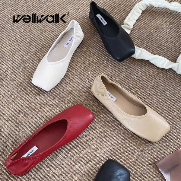 

plain flat shoes women slip on moccasins square toe female spring autumn ballerinas solid color lady elastic ballet flats new, Black