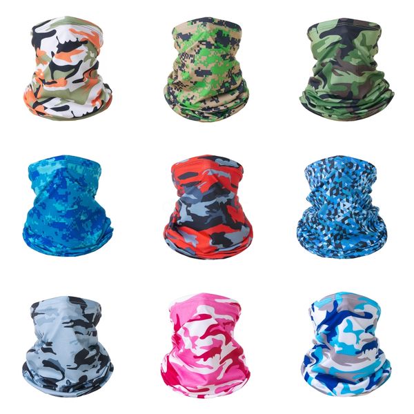 

new ice fishing scarf camouflage magic scarf face neck gaiter uv protection dustproof hiking cycling bandana face mask#940#138, Black