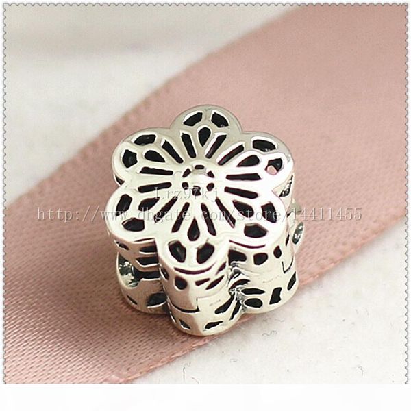 

new 2016 spring 925 sterling silver floral daisy clip charm bead fits european jewelry bracelets & necklace, Black