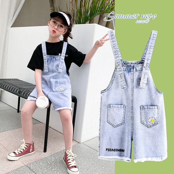 

egfed girls' loose casual fashion jeans medium and large clothing girls' foreign jeans children's wear jumper pants children, Blue