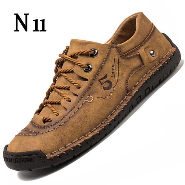 

men's casual shoes men leather loafers flat handmade breathable moccasins designer style walking shoes comfortable sneakers 48, Black