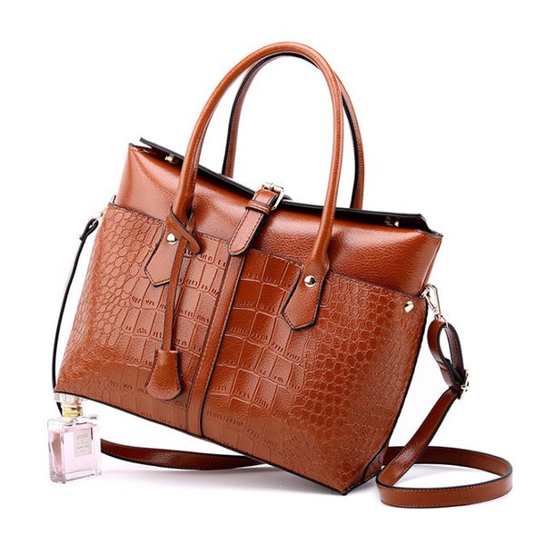 

new briefcase, high-quality pu, stylish shoulder ladies crossbody bag, crocodile pattern handbag