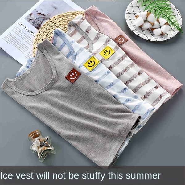 

oczl5 plant fiber under children's clothing vest ice-feeling baby vest breathable sweat-absorbing boys' baby underwear children&#0, Blue