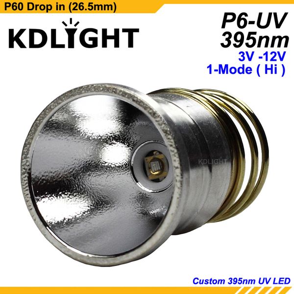 

kdlitker p6-uv uv365nm uv395nm 3v - 12v 1-mode uv p60 drop-in (dia. 26.5mm