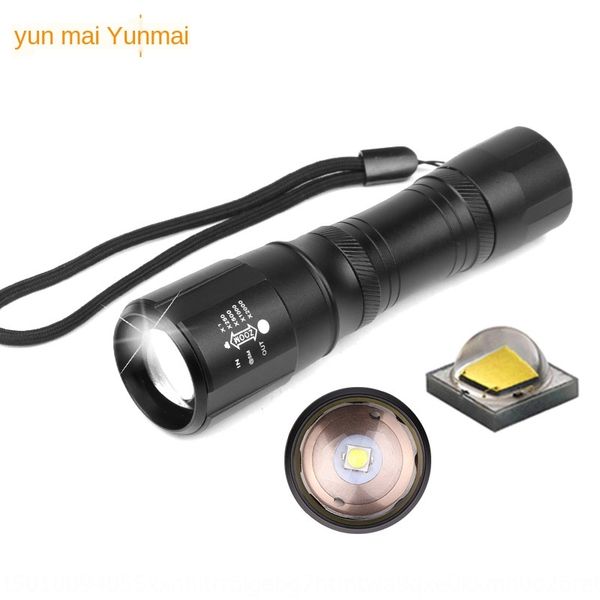 

new japanese and korean xpl -v6 glare telescopic zoom 5-gear glare flashlight 18650 t6 flashlight