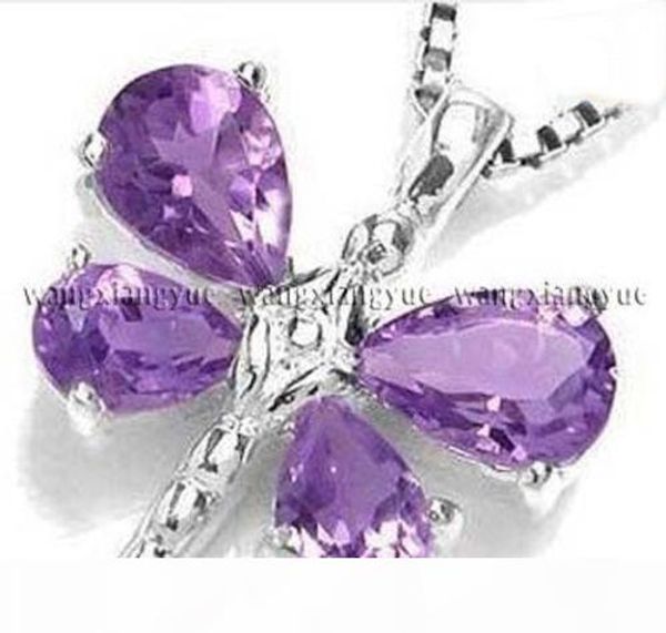 

jewelry amethyst dragonfly pendant necklace 18, Silver