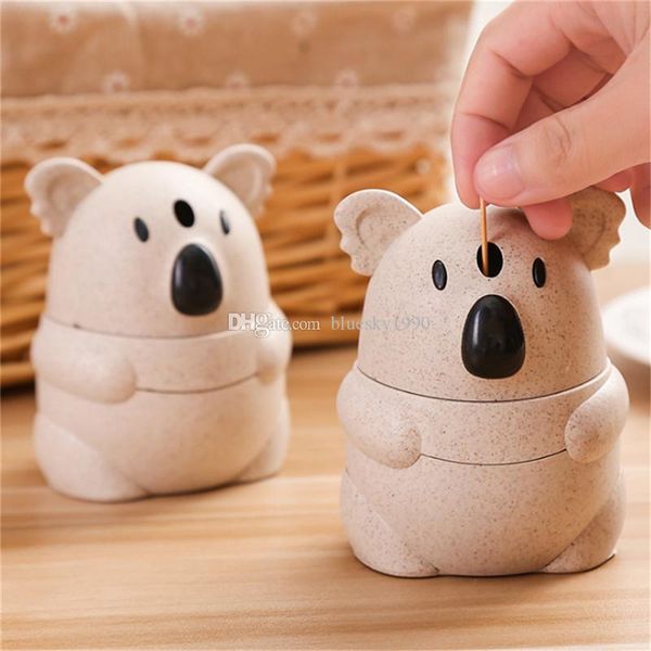 

the new creative koala automatic toothpick holder container household table toothpick storage box toothpick dispenser small bamboo stick bo