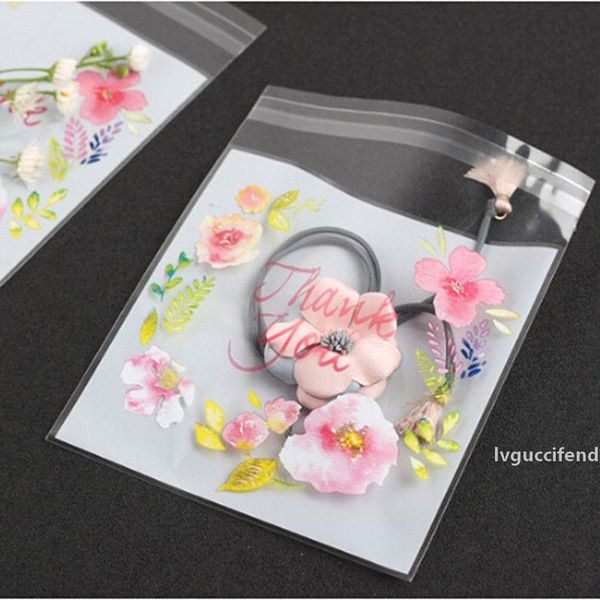 

100pcs plastic bags 4 sizes thanks thank you candy cookie bags wedding birthday party plastic biscuit packaging gift bag