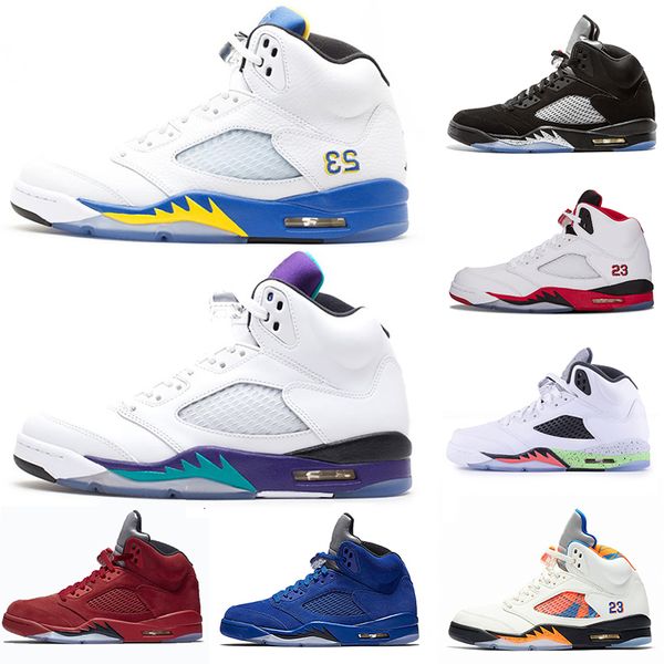 

laney 5 v 5s basketball shoes black white grape alternate 90 fire red og black metallic silver oregon ducks men sport sneaker 41-47