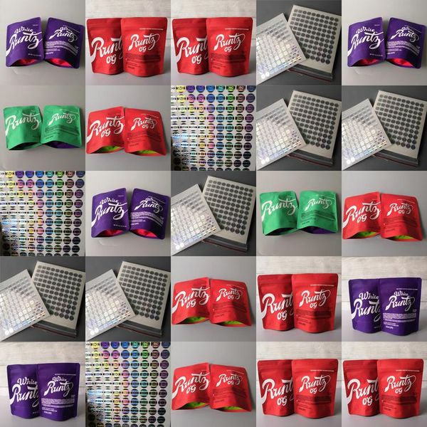 

combo cookies sf 1 8th 35g mylar packaging bags w batch sticker labels and hologram stickers 32 rozay runtz collins minntz stripes xthnj, Pink;blue