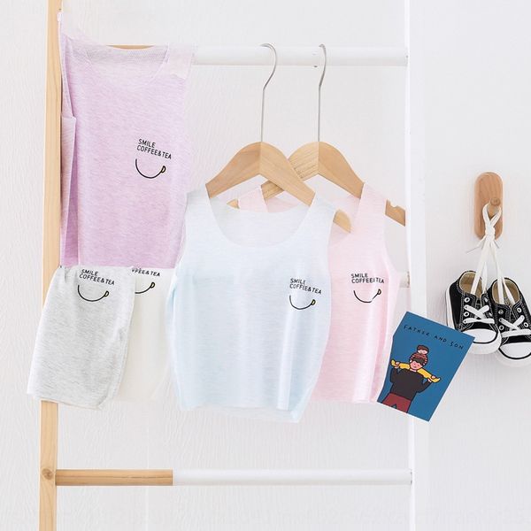 

летний корейский стиль случайные срезанные мальчиков и девочек цветные одежды жилет хлопка полые детский жилет детской одежды, Blue