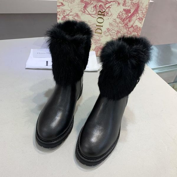 

2020x autumn and winter new round head plus velvet thick fur female booties, casual wild thick snow boots, original box packaging