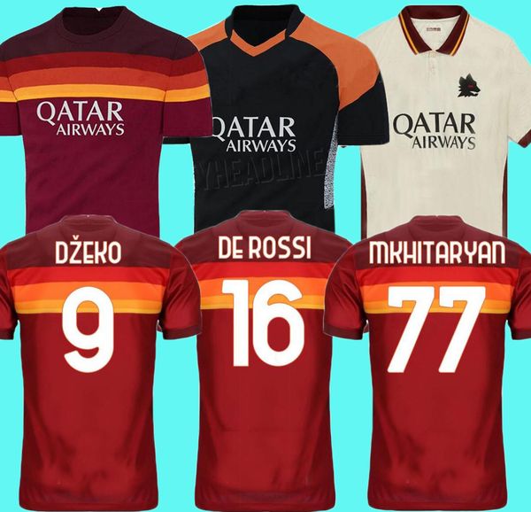 

2021 roma dzeko perotti pastore kolarov kluivert soccer jersey totti 20 21 football jersey shirt as maillot de foot rossi rome men kids, Black