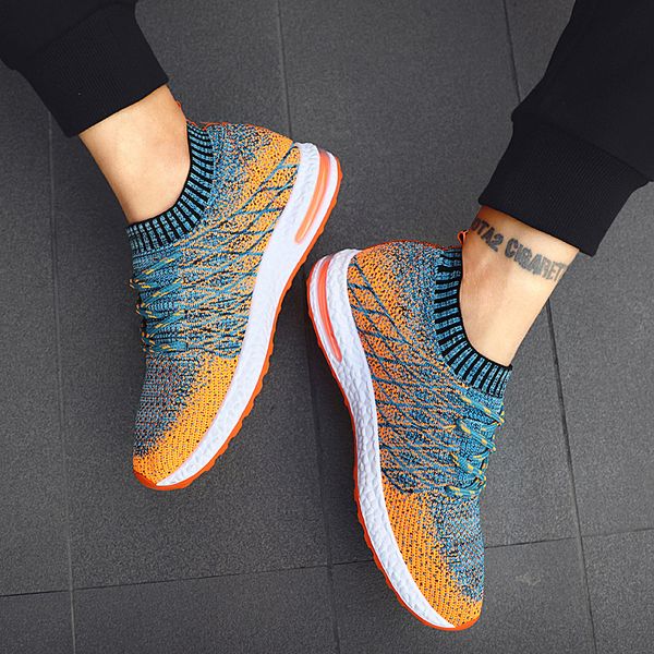 

high qualtiy men sneakers air cushion run shoes man casual shoes fashion multicolor plus size loafers male trainers student, Black