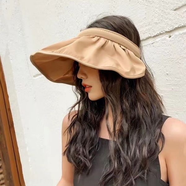 

female shell sunscreen korean east gate shell hat sunscreen hat foldable, Blue;gray
