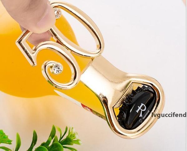

50 digital wedding wedding advertising gift european and american alloy beer golden wedding bottle opener custom