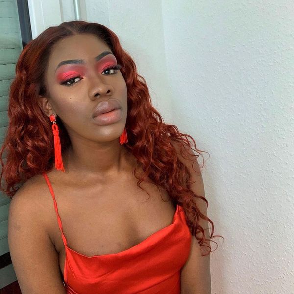

ombre light auburn 13x6 deep part lace front human hair wigs with natural hairline 360 frontal wig loose deep full lace wigs remy, Black