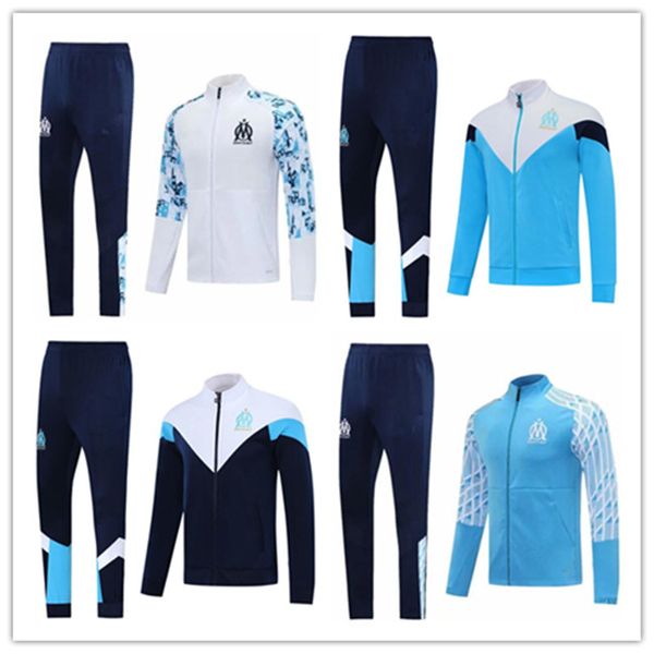 

2020 2021 olympique de marseille tracksuit soccer jacket maillot de foot 2020/21 thauvin om marseille football jacket full zipper tracksuit, Black