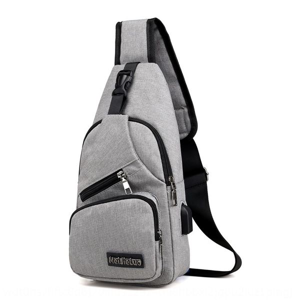 

men's usb canvas charging sports canvas chest bag outdoor charging chest bag