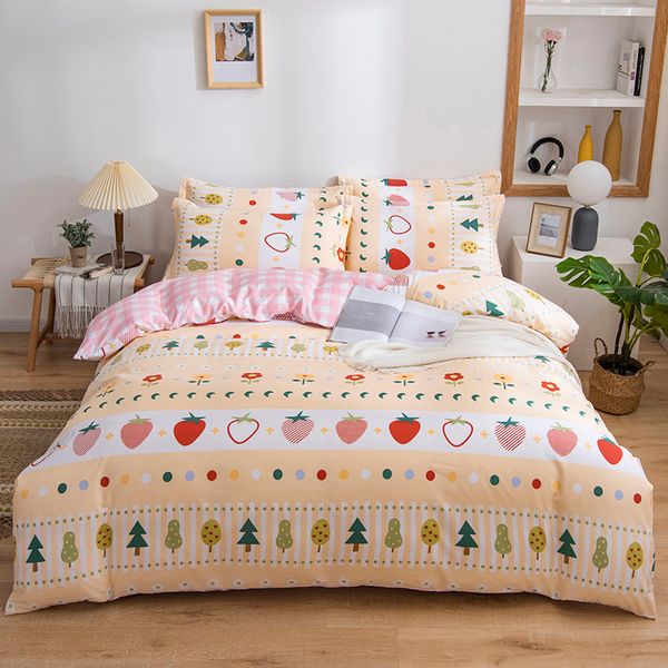 

classic bohemia bedding set quilt cover pillowcase duvet cover sets king  double single lovely strawberry design bed linen