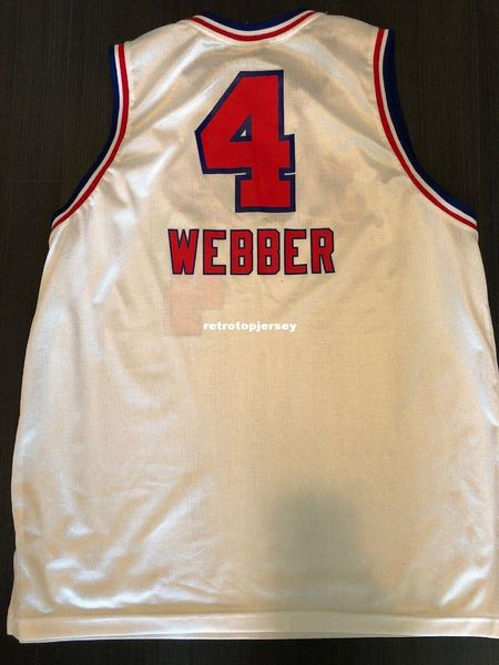 

chris webber 4# jersey rbk white mens vest size xs-6xl stitched basketball jerseys ncaa, Gray