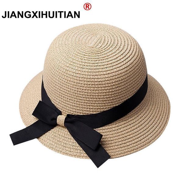 

women's sun hat big bow wide brim floppy summer hats women beach panama straw bucket hat sun protection visor femme cap, Blue;gray