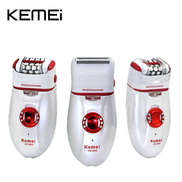 

2016 kemei 2 in 1 epilator electric shaver defeatherer depilatory rechargeable km 2668 hair remover female body face underarm hairclipperson