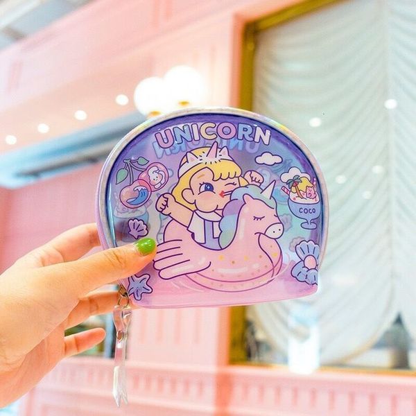 

bentoy milkjoy unicorn rainbow candy waterproof cosmetic case jelly women travel summer beach wash makeup bags kawaii handbags