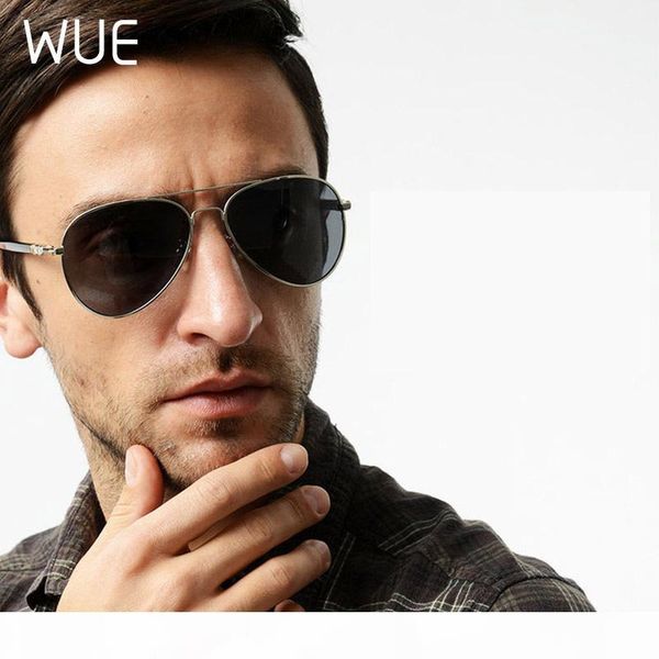 

wue новые поляризованные очки мужские вождения солнцезащитные очки ретро классический кадр открытый конструктор высокого качества uv400, White;black