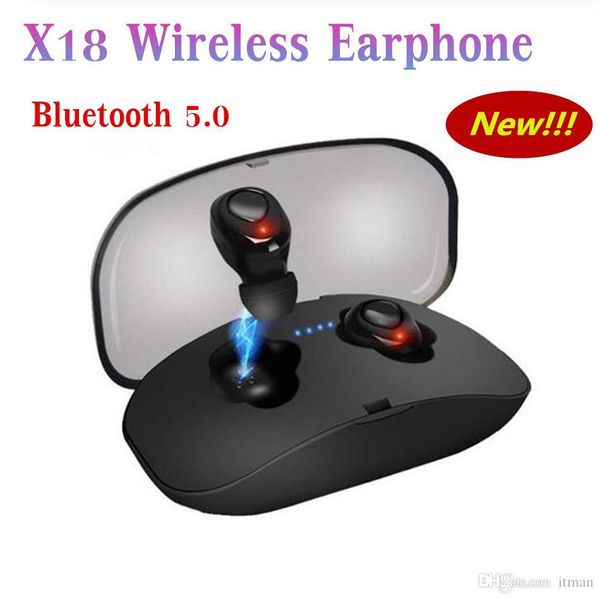 

x18 tws mini earbuds wireless bluetooth 5.0 earphone 3d stereo hands noise reduction headset with mic charging box pt2009 kafsd