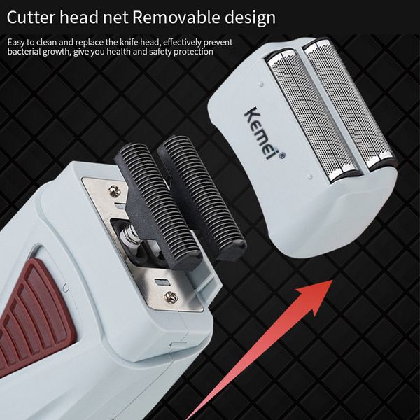 

kemei 3382 us bureau of km 3382 double layer reciprocating strong power shaver shave useful product hair salon gradient push white xnfpx