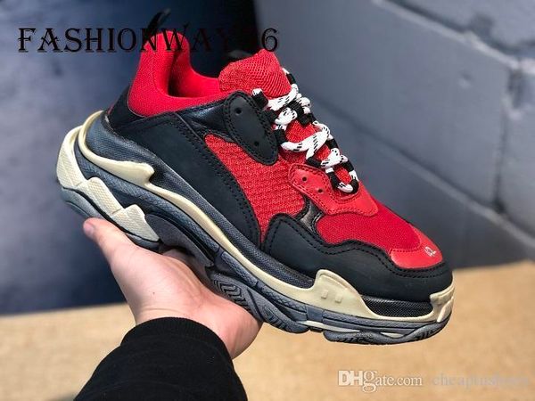 

2020 designer paris 17fw triple s sneakers for men women black red white green pink casual dad shoes tn tennis increasing luxury shoe