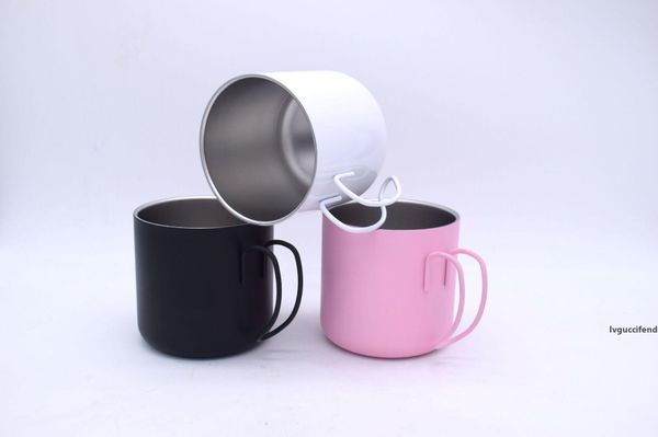 

12oz stainless steel coffee cup double wall vacuum drinking tumbler stemless multicolor wine glasses with handle a02