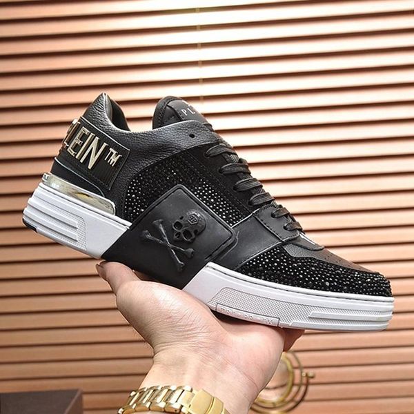 

comfortable mens shoes autumn and winter luxury vintage sneakers plus size low lace -up sports men shoes scarpe da uomo di lusso, Black
