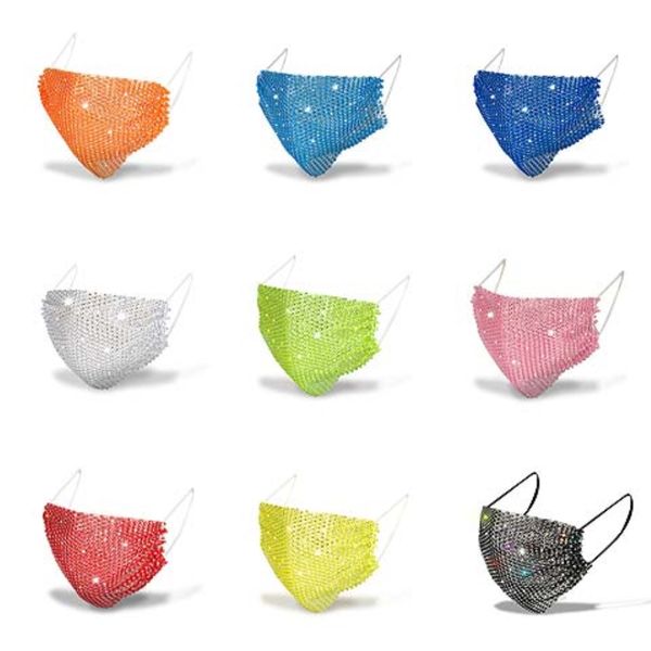 

designer face masks fashion women face mask womenren's bling rhinestone printed masks can wash womenren's protective breathable#35