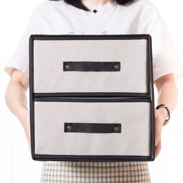 

new washable fabric storage box drawer bra underwear storage box cotton and linen box