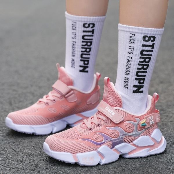 

girl's mesh summer 2020 new flame sneakers, and children hollow mesh children's sports shoes children's shoes, Black