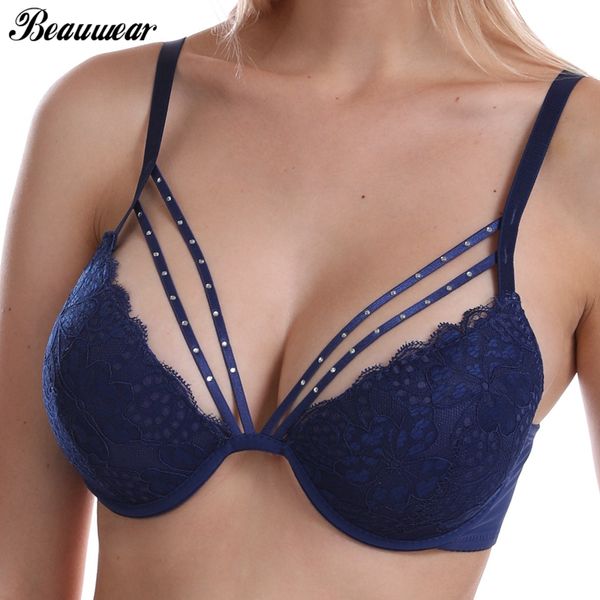 

beauwear sexy цветочные кружева бюстгальтеры для женщин ремешками бюстгальтер слегка проложенный lingerie b cup c brassiere женского нижнего, Red;black