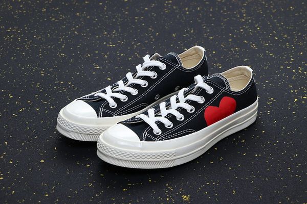 

mens commes des garcons play chuck 1970 cavans sneakers for men's tayler vulcanized shoes man skateboarding womens skate women, Black;red