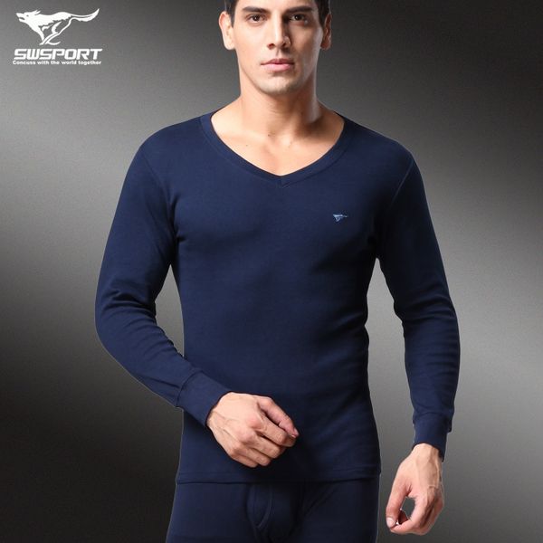 

семь wolf мужского белья хлопок трусы и одежды clothesv-шея хлопка базы осени одежды осень штанов толстых и тонкий костюм, Black;brown