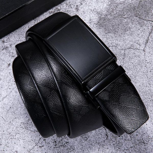 

hi-tie fashion black belts for men simple designer business genuine leather belt luxury strap plus size 160cm long belts, Black;brown