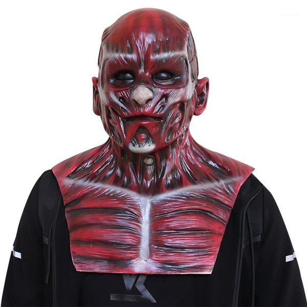 

halloween cosplay mask scary costume accessories bar costume party latex animal red mask, Silver