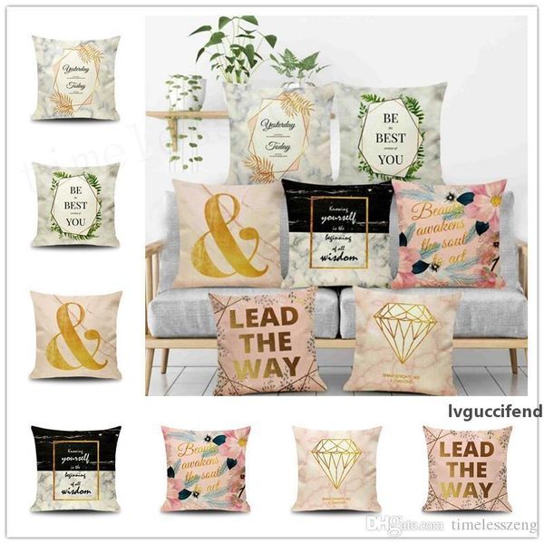 

7 styles ins nordic pillowcase freash style marble background cushion cover linen fiber sofa car pillow case