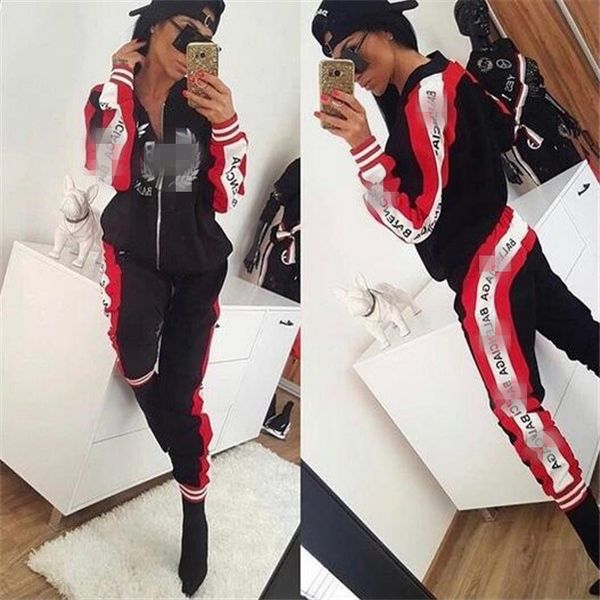 

designers tracksuit women luxury sweat suits autumn brand womens print tracksuits jogger suits jacket +pants sets sporting suit, Gray