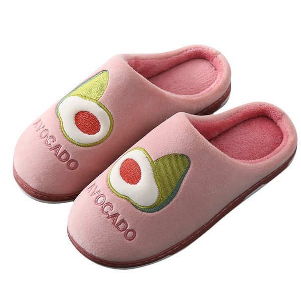 

2020 new autum winter fruit cotton slippers home shoes for couple soft plush indoor slippers flip flops for women non-slip shoes, Black